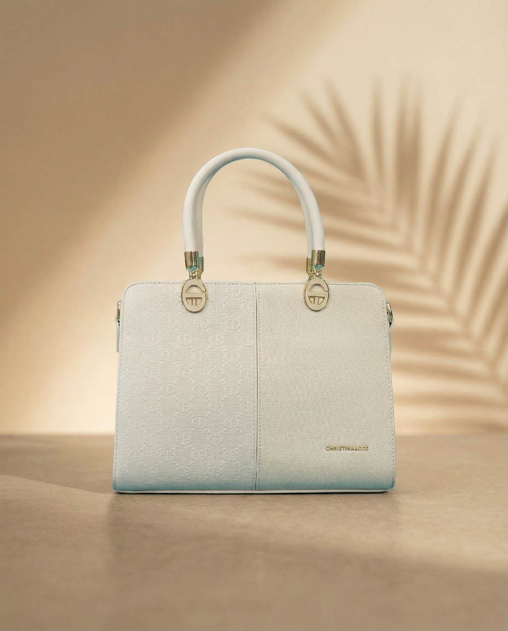 Maya Ivory Monogram Handbag
