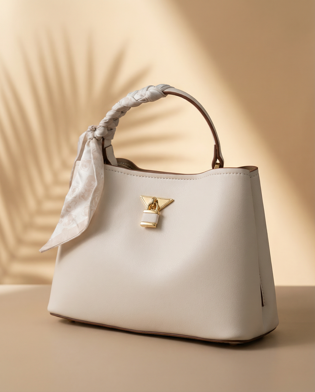 Shubra White Scarf Handbag