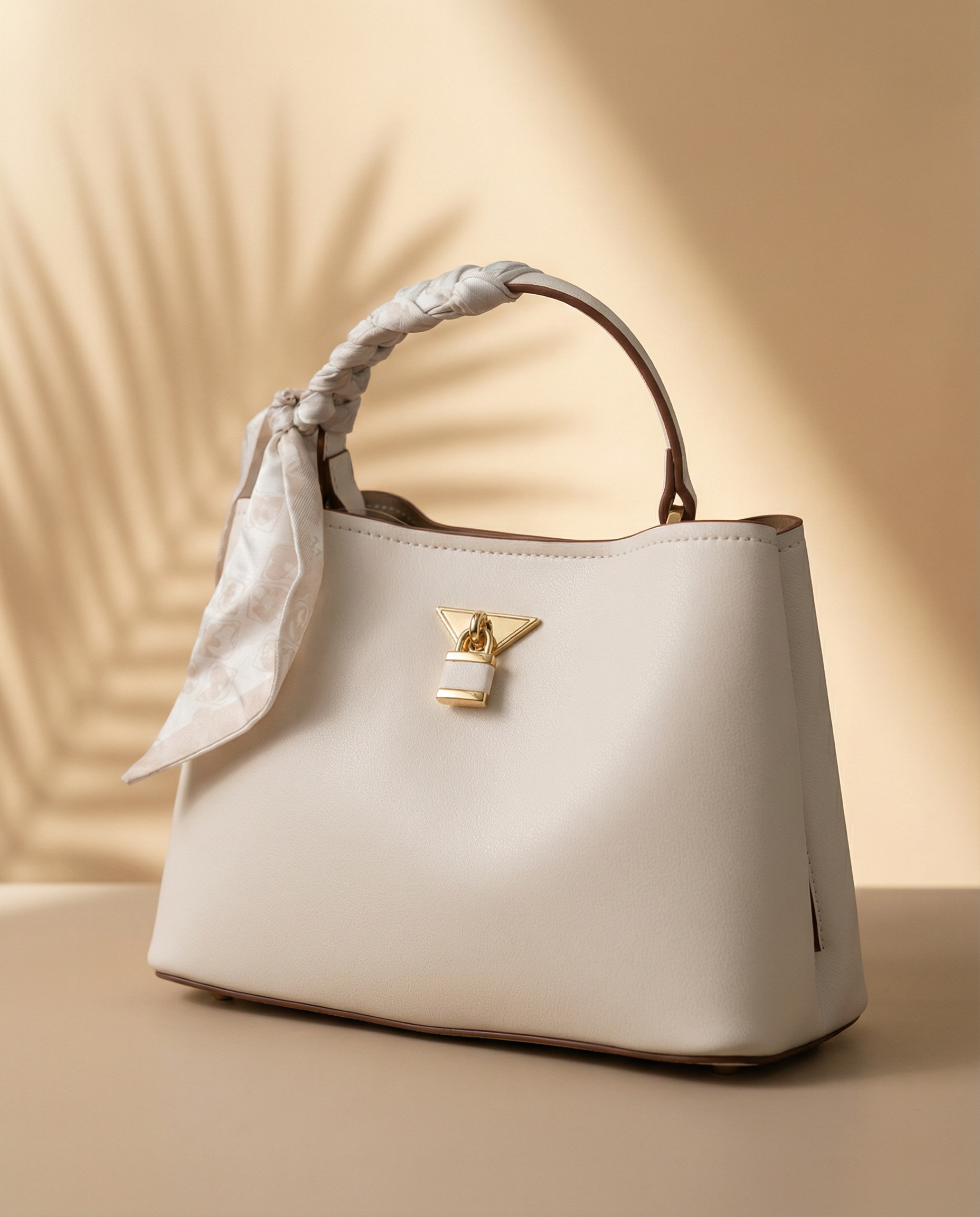 Shubra White Scarf Handbag