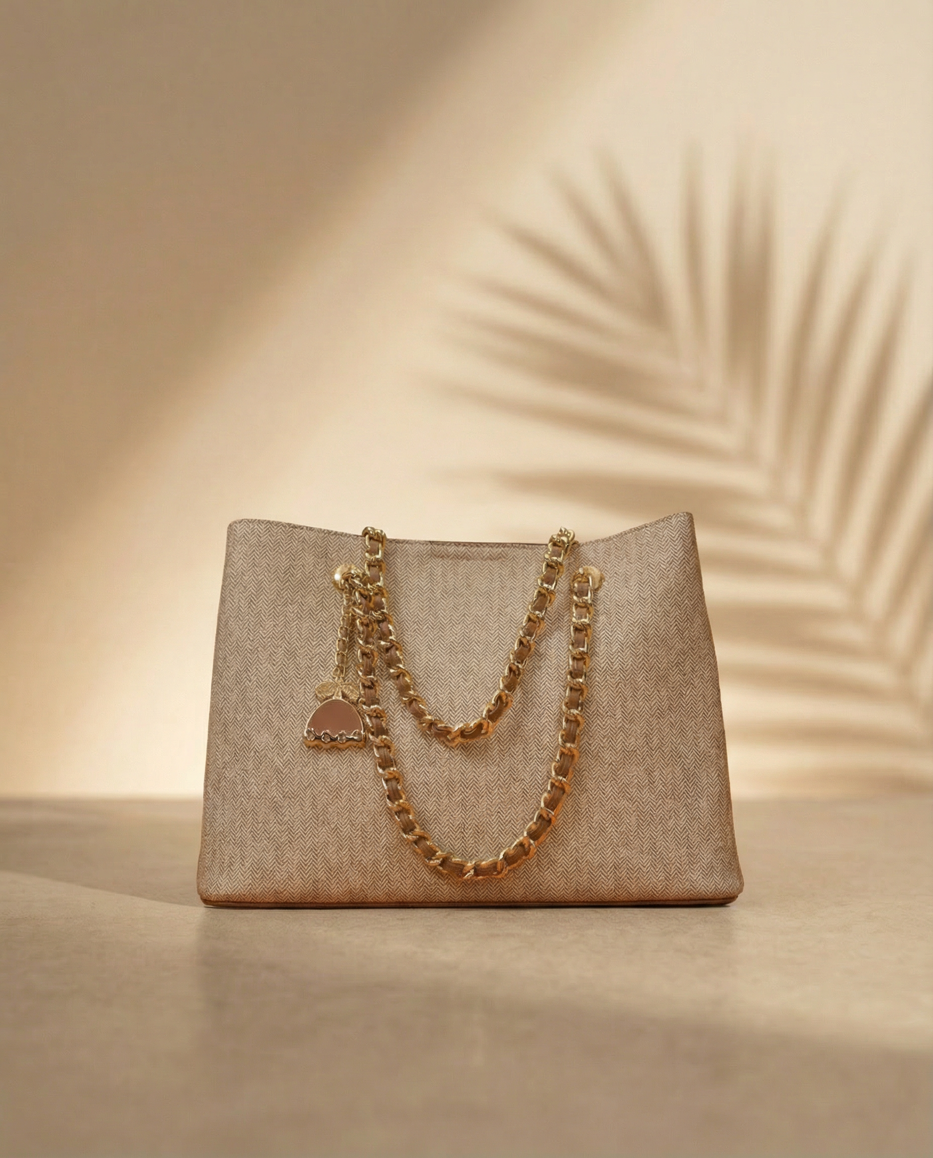 Gris Taupe Chain Totebag