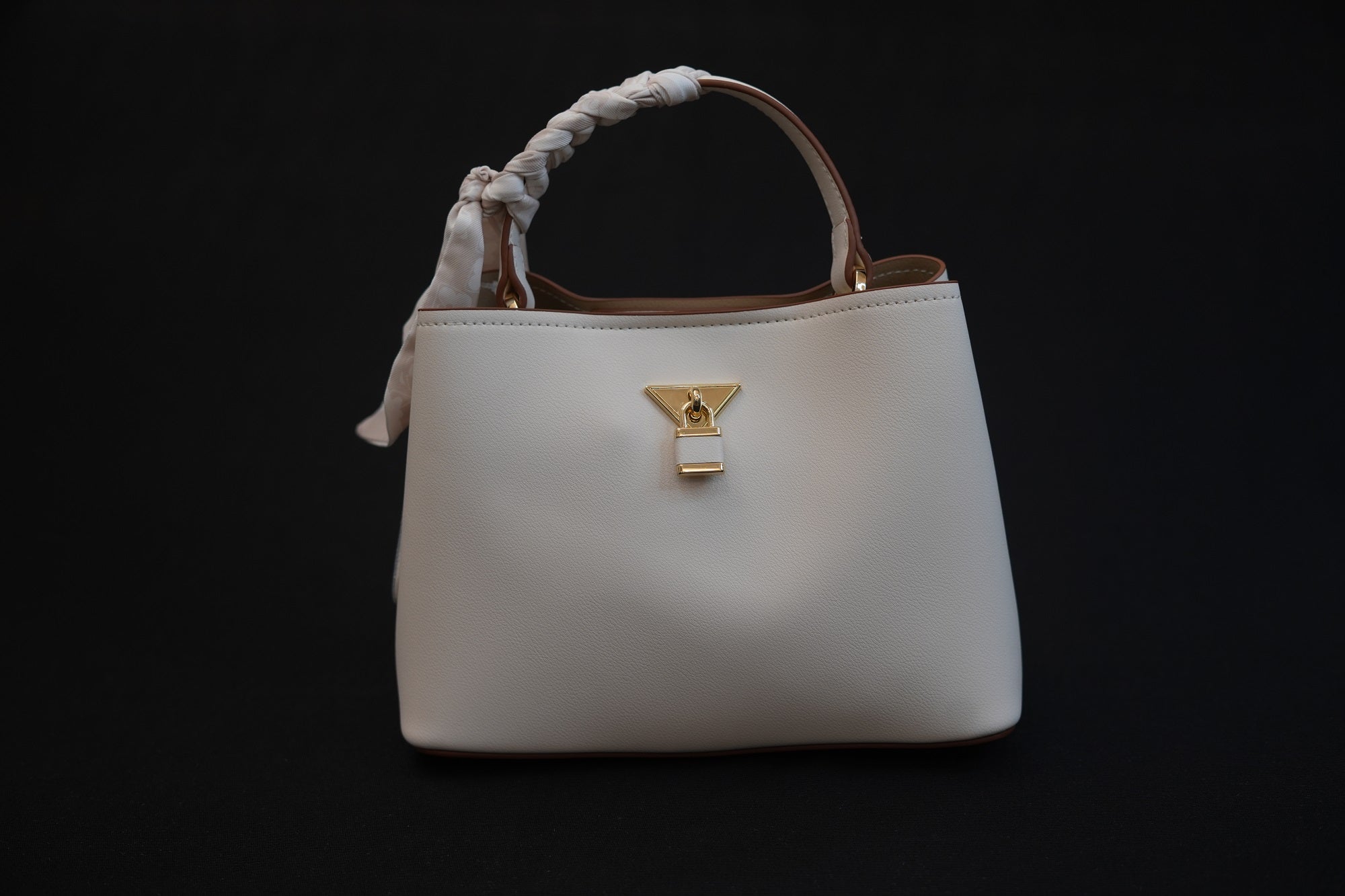 Shubra White Scarf Handbag