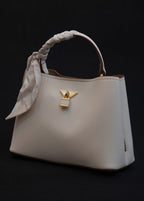 Shubra White Scarf Handbag