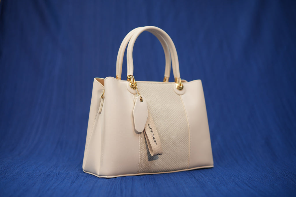 Shubra Pearl White Handbag