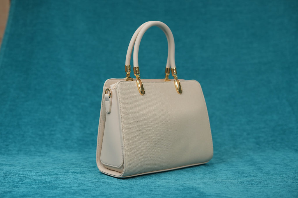 Maya Ivory Monogram Handbag