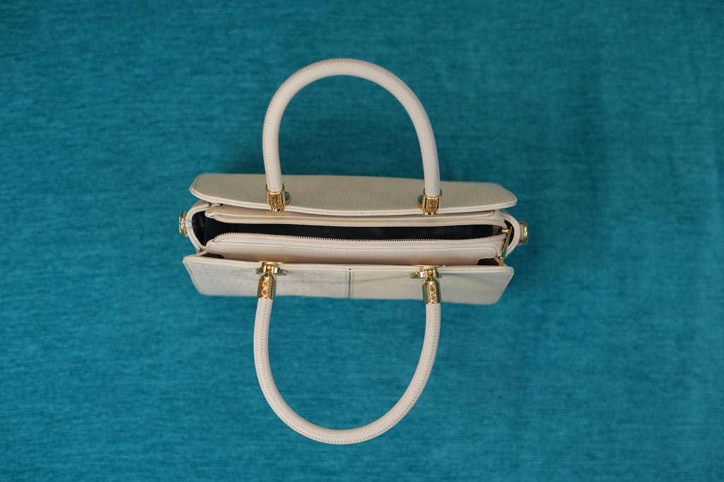Maya Ivory Monogram Handbag