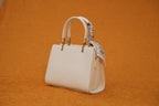 Aurelia White Pleated Satchel