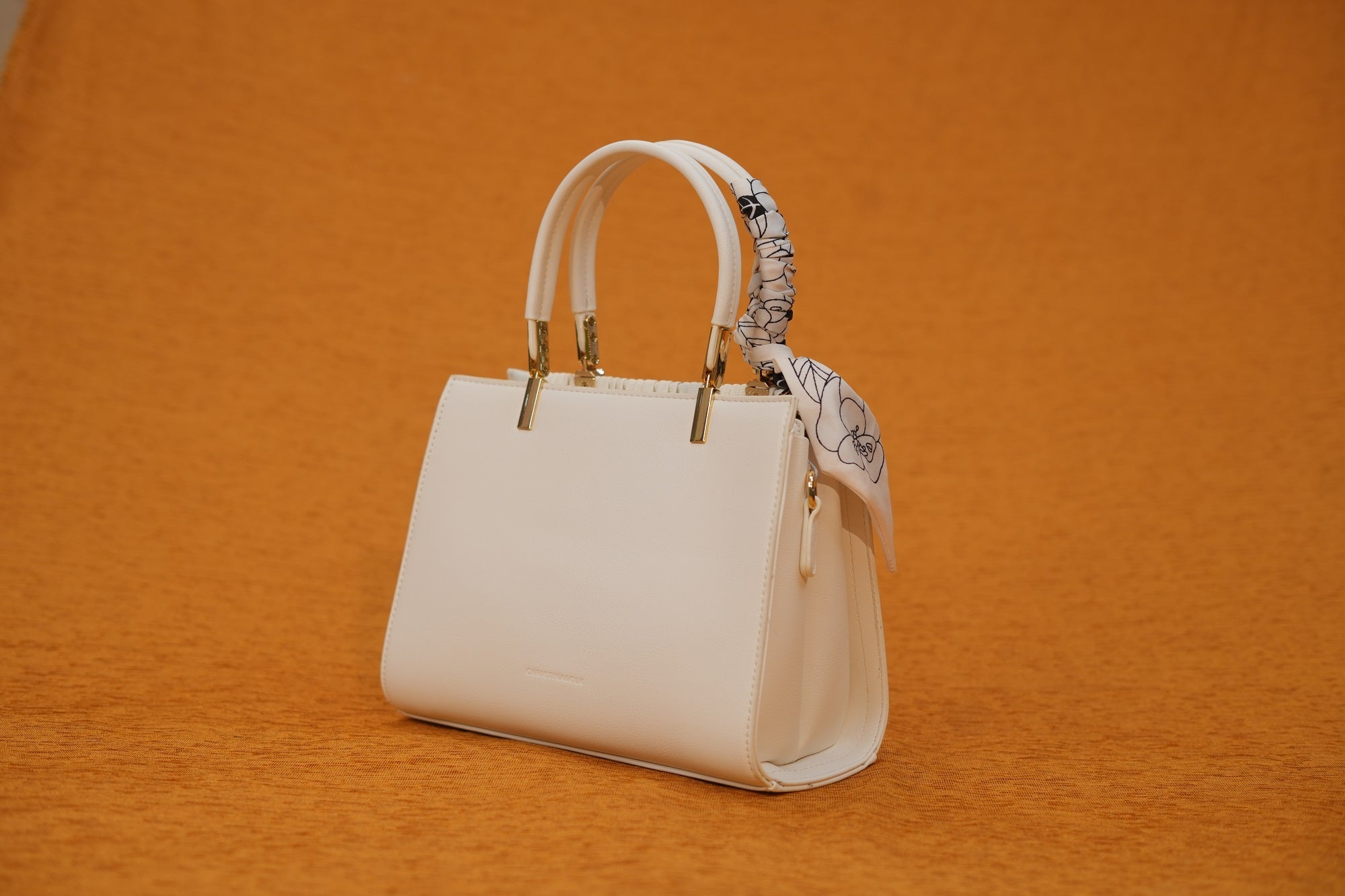 Aurelia White Pleated Satchel