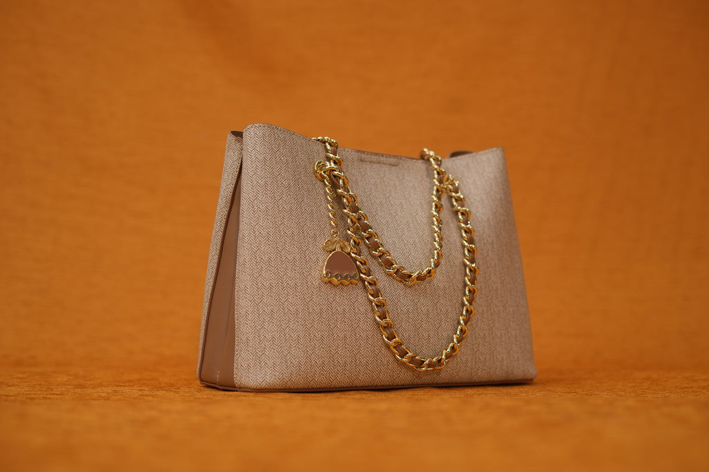 Gris Taupe Chain Totebag