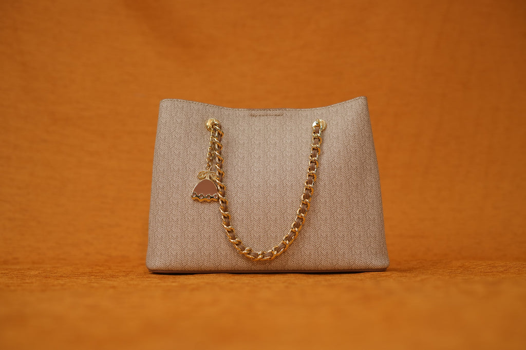 Gris Taupe Chain Totebag