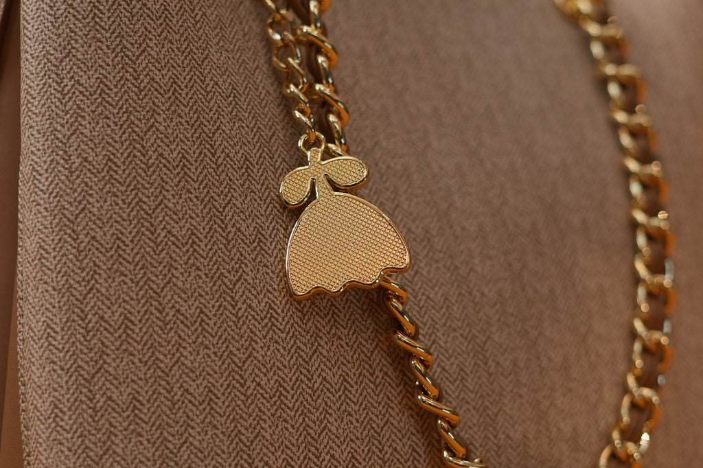 Gris Taupe Chain Totebag