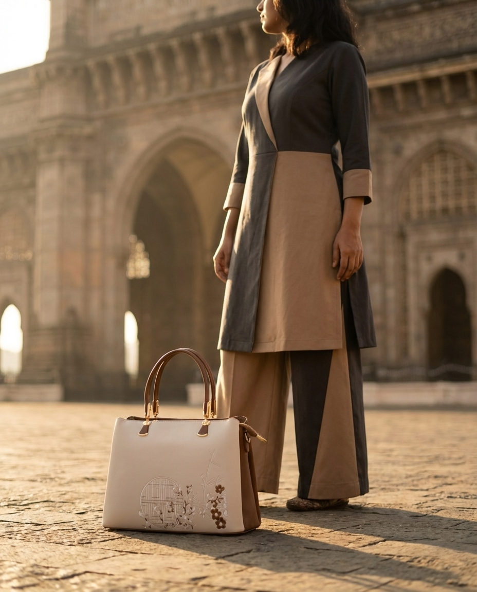 Maya Ivory - Brown Handbag