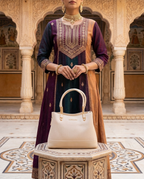 Maya Ivory Padded Handbag